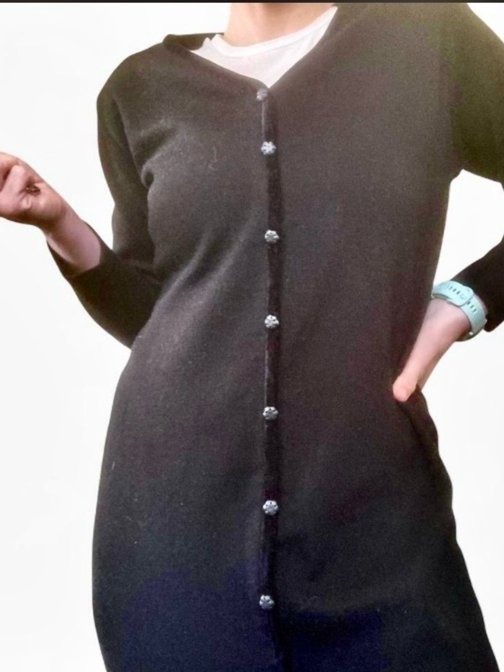 Vintage Witchy Black Wool Sweater Maxi Dress Size M